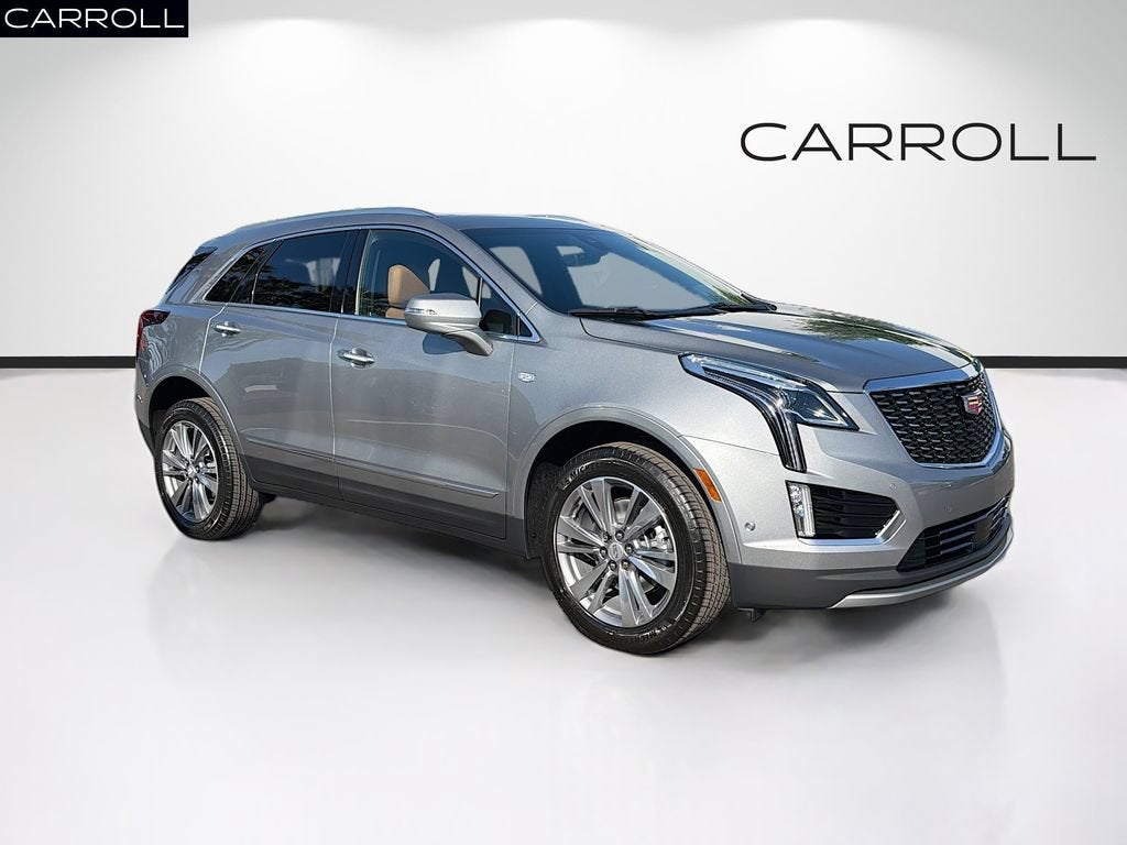2026 Cadillac XT5 Premium Luxury in Argent Silver Metallic — front three-quarter view